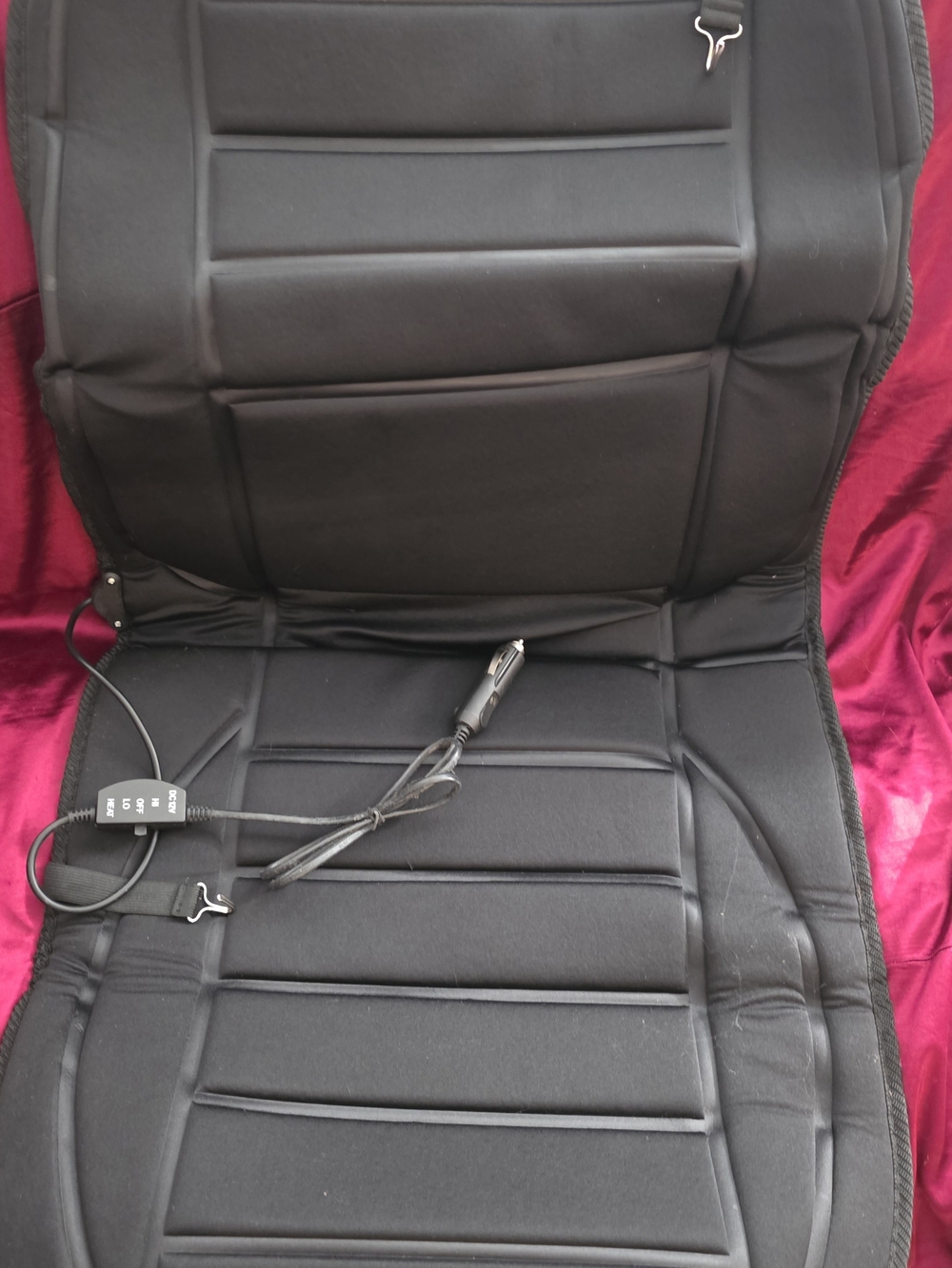 NEW- Black Heated Car Seat Cushion with 12V Power Plug